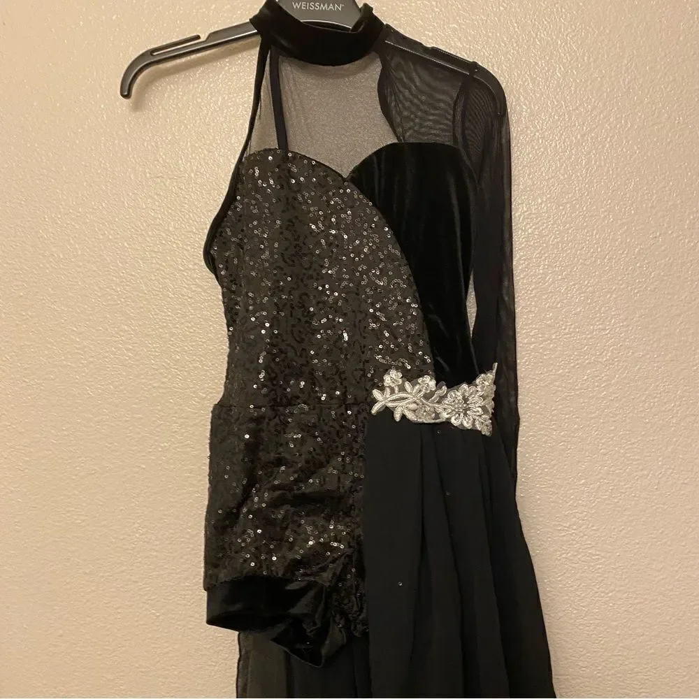 Weissman dance Slow me Down lyrical 9249 BLACK Asymmetrical skirt MC child